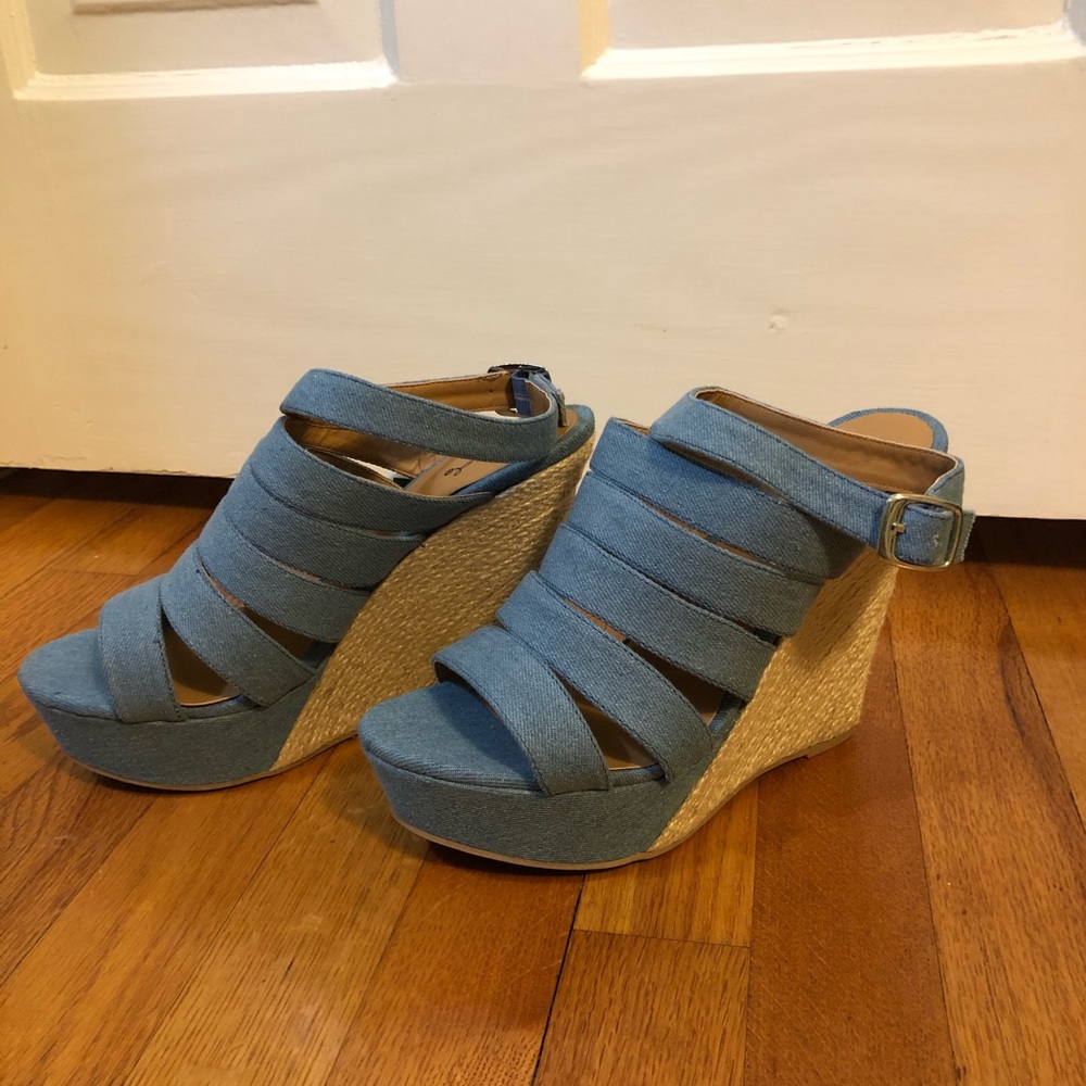 Denim Wedges